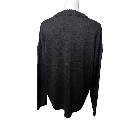 Just Polly New York Knit Sweater Women's Size Large Black Pull Over Long Sleeve - Picture 3 of 7
